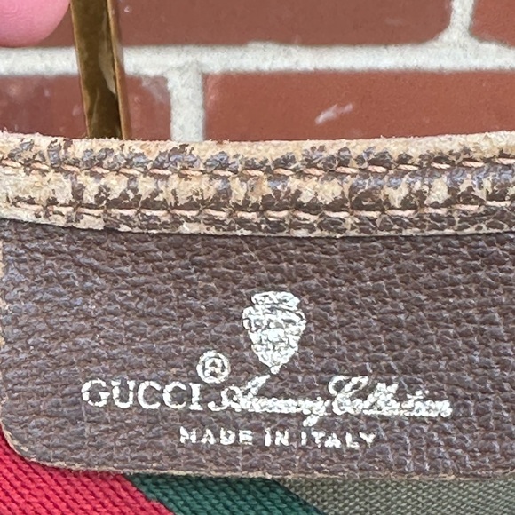 Gucci Beige GG Canvas Tote with Red and Green Straps - Picture 11 of 16